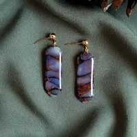 Brown Autumn Earrings - Stone Imitation 2