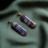 Brown Autumn Earrings - Stone Imitation 3