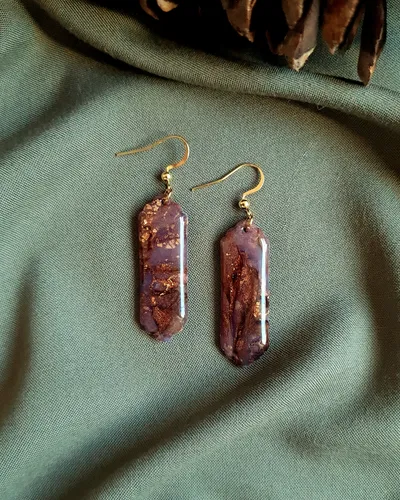 Brown Autumn Earrings - Stone Imitation — thumbnail 6