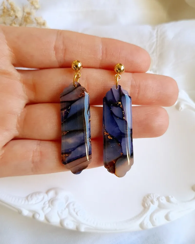 Brown Autumn Earrings - Stone Imitation — 15