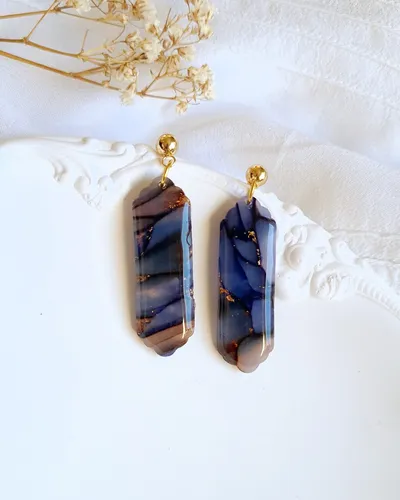 Brown Autumn Earrings - Stone Imitation — thumbnail 16