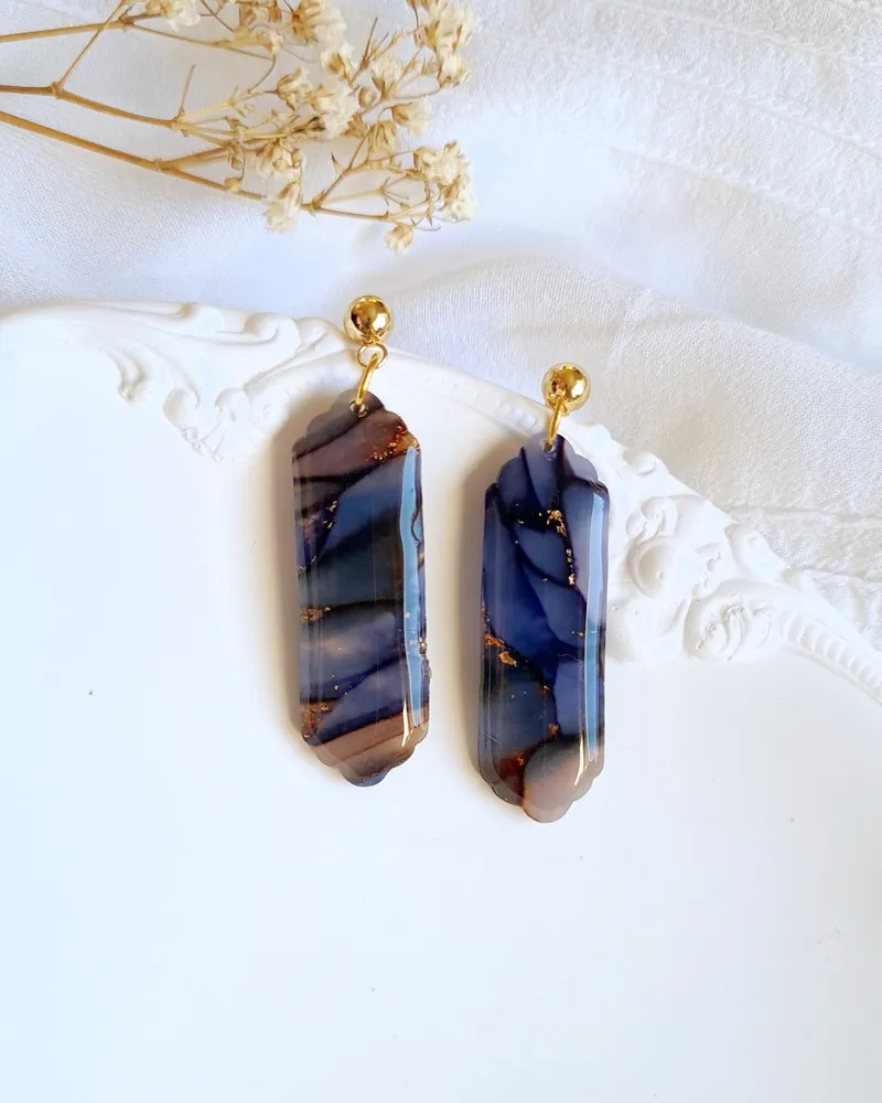 Brown Autumn Earrings - Stone Imitation — 16