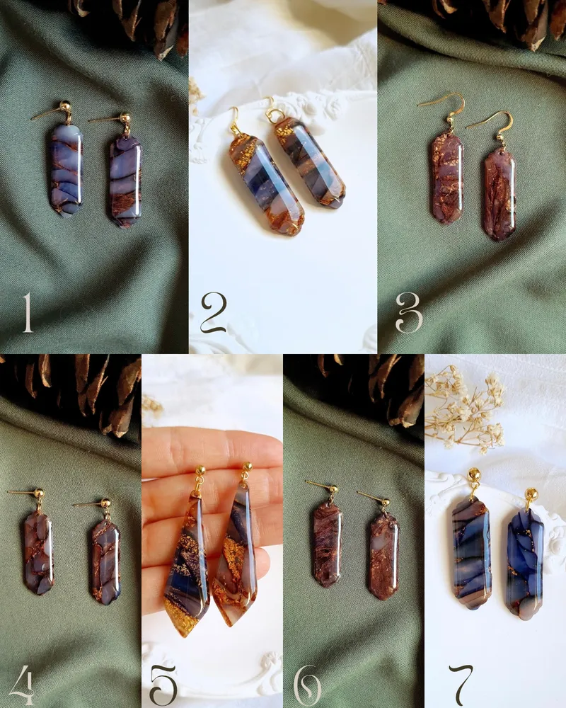 Brown Autumn Earrings - Stone Imitation — 2