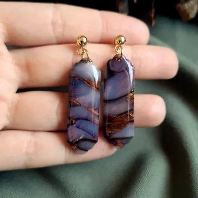 Brown Autumn Earrings - Stone Imitation
