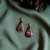 Brown Autumn Earrings - Stone Imitation 1