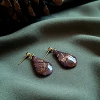 Brown Autumn Earrings - Stone Imitation 2