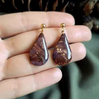 Brown Autumn Earrings - Stone Imitation 3