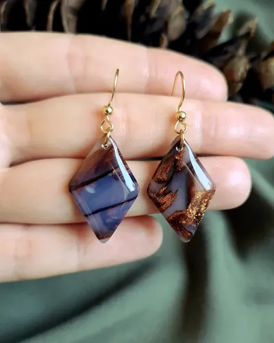 Brown Autumn Earrings - Stone Imitation — thumbnail 8