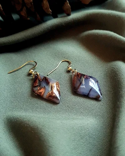 Brown Autumn Earrings - Stone Imitation — thumbnail 5