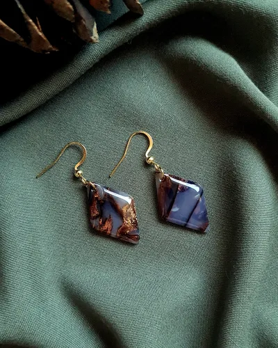 Brown Autumn Earrings - Stone Imitation — thumbnail 7