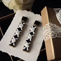 Gothic Earrings with White Roses Celestia 3