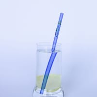 SIP Glass Straw - Blue with Mushrooms 3