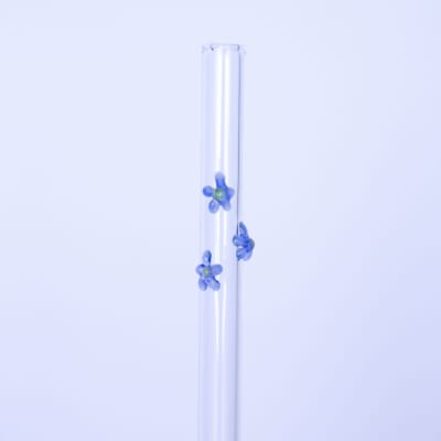 SIP Glass Straw - Clear with Flowers