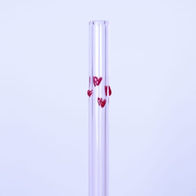 SIP Glass Straw - Pink Hearts