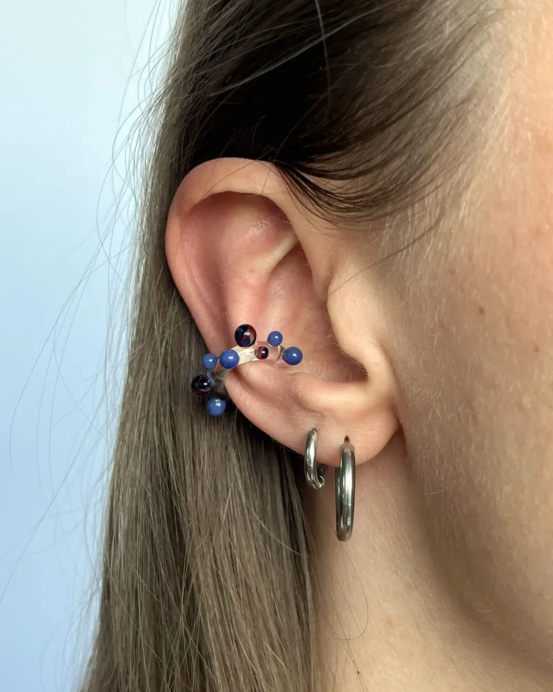 Bubble Ear Cuff - Blue Mix — 4