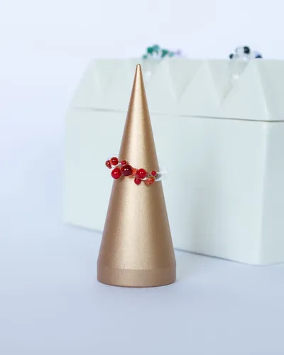 Pierścionek Bubble - czerwony — thumbnail 3
