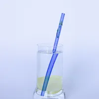 Szklana słomka SIP - niebieska z grzybkami 3