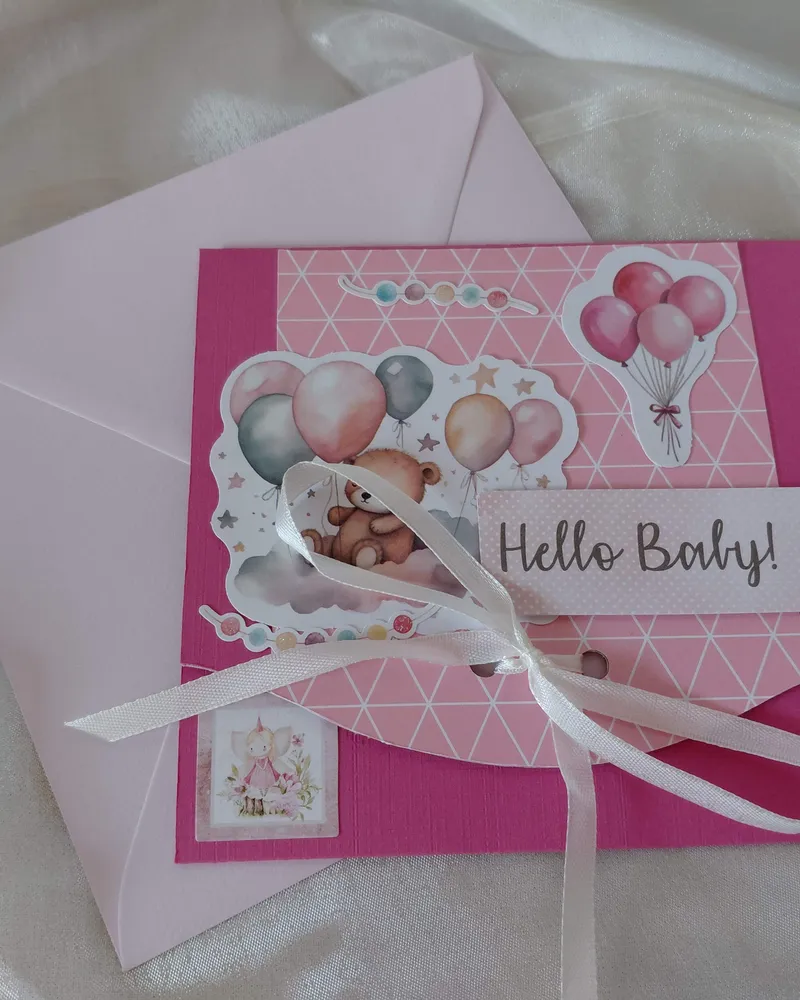 Kartka na Baby Shower „Hello Baby Girl” — 1
