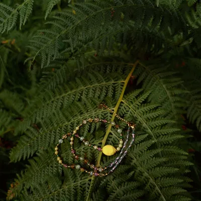 Naszyjnik z Cytrynką i kamieniami naturalnymi