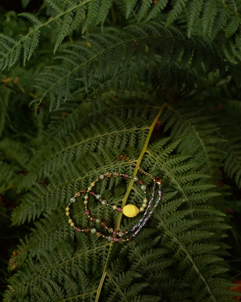 Naszyjnik z Cytrynką i kamieniami naturalnymi — 1