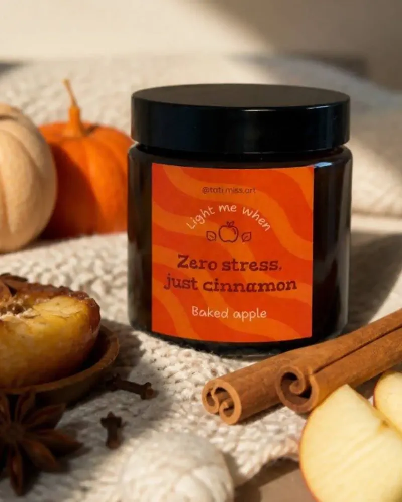 Świeca sojowa "Baked Apple" 120 ml – Pieczone Jabłko, Cynamon — 1