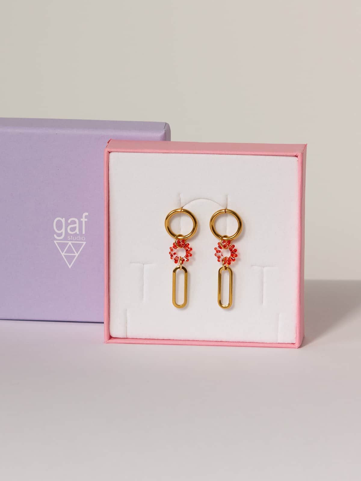 MIST Earrings - Long Red — 2