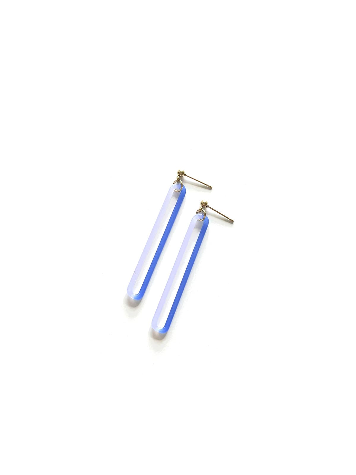 DUO Earrings - Long Blue-Lavender — 1