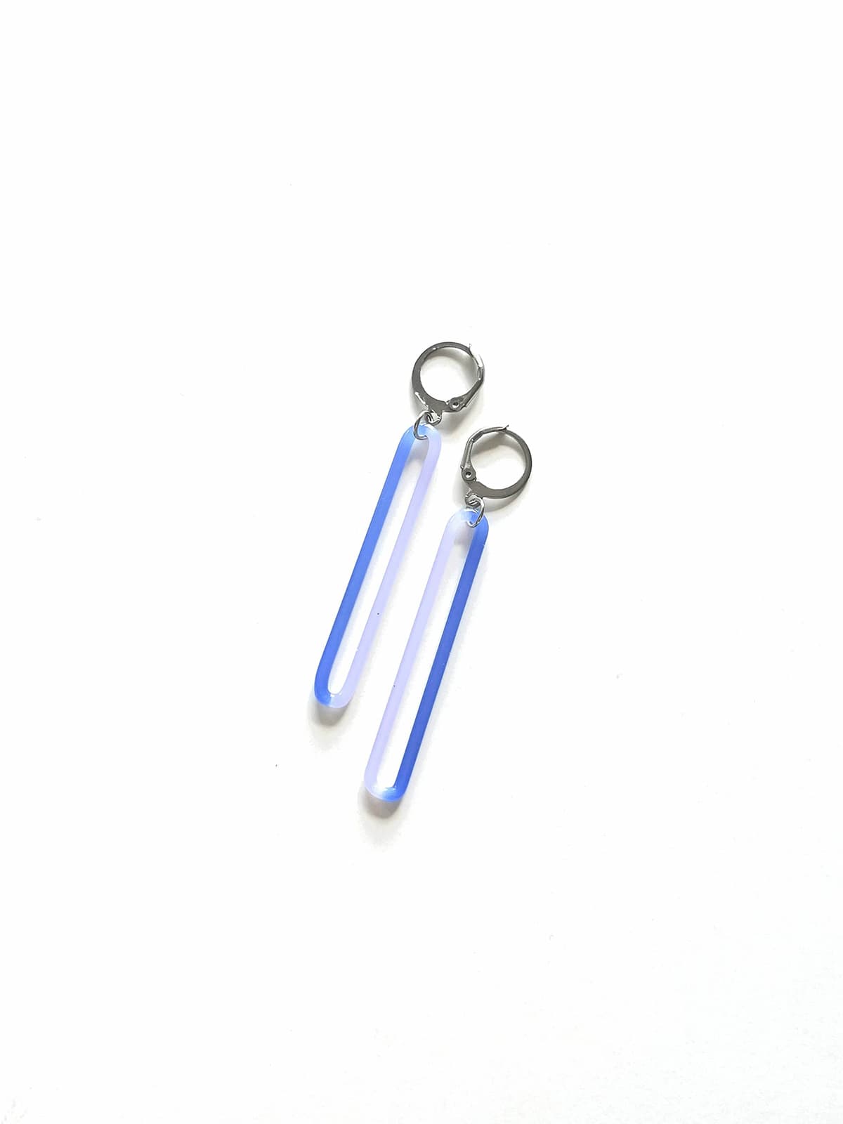 DUO Earrings - Long Blue-Lavender — 2