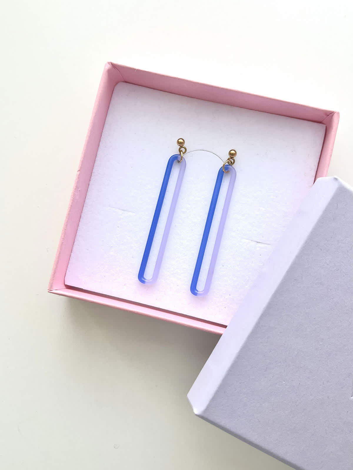 DUO Earrings - Long Blue-Lavender — 3