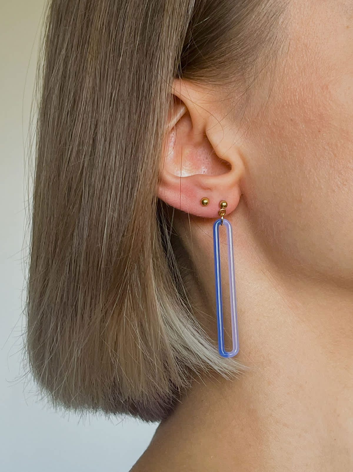 DUO Earrings - Long Blue-Lavender — 5