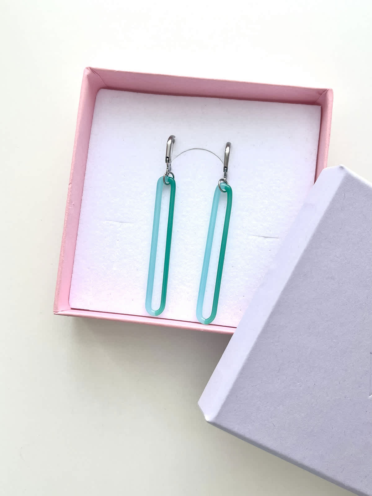 DUO Earrings - Long Turquoise and Blue — 4