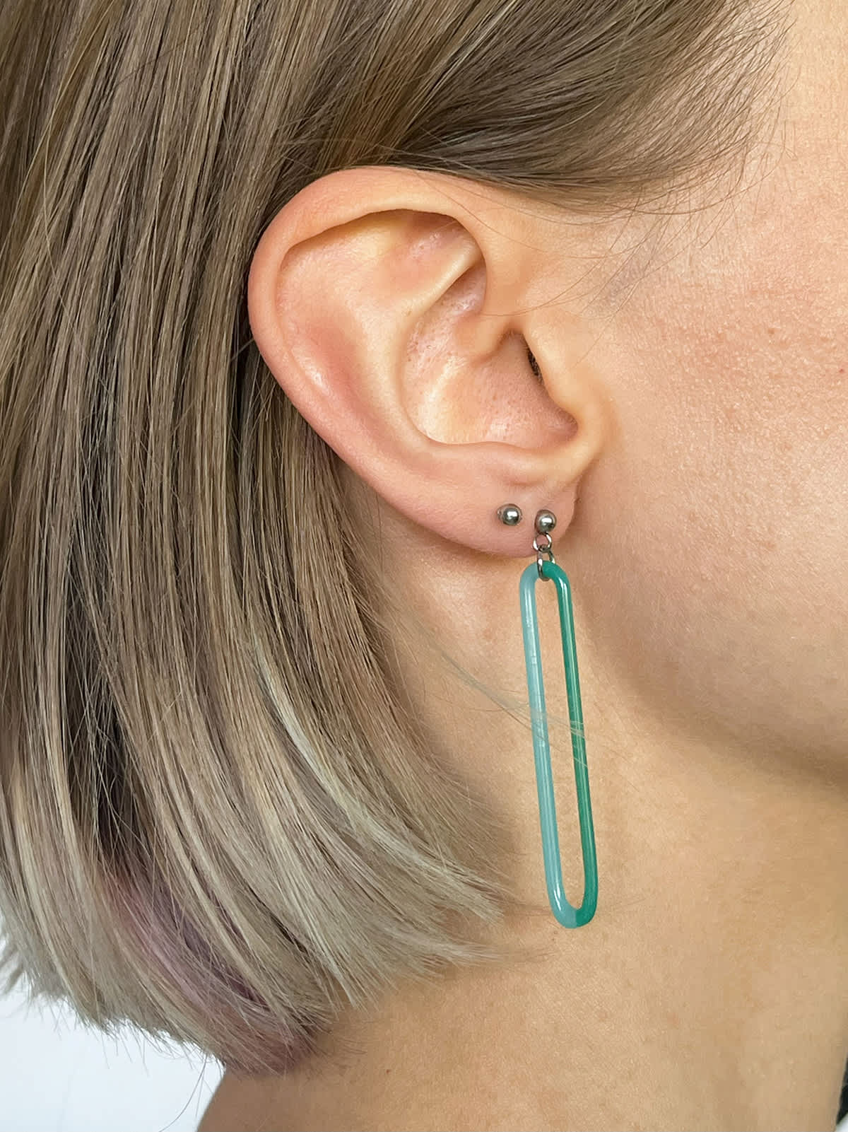 DUO Earrings - Long Turquoise and Blue — 5