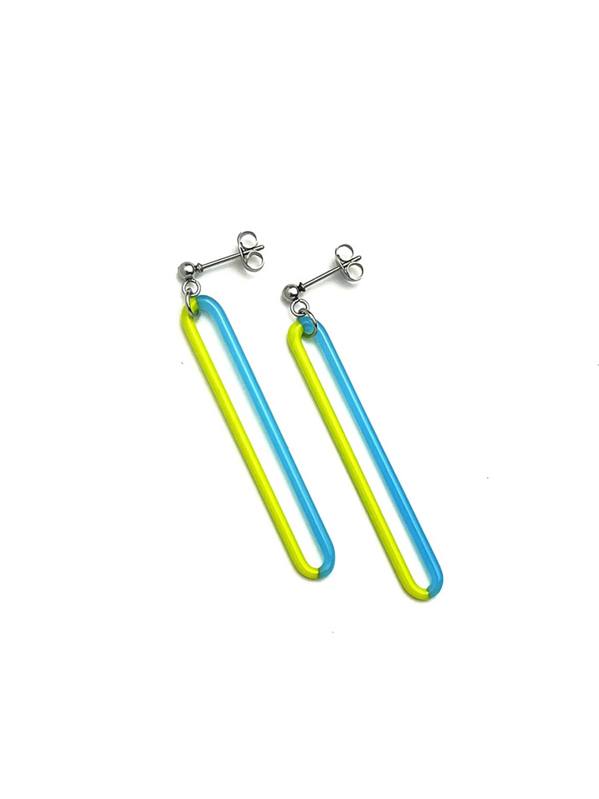 DUO Earrings - Long Green-Blue — 1