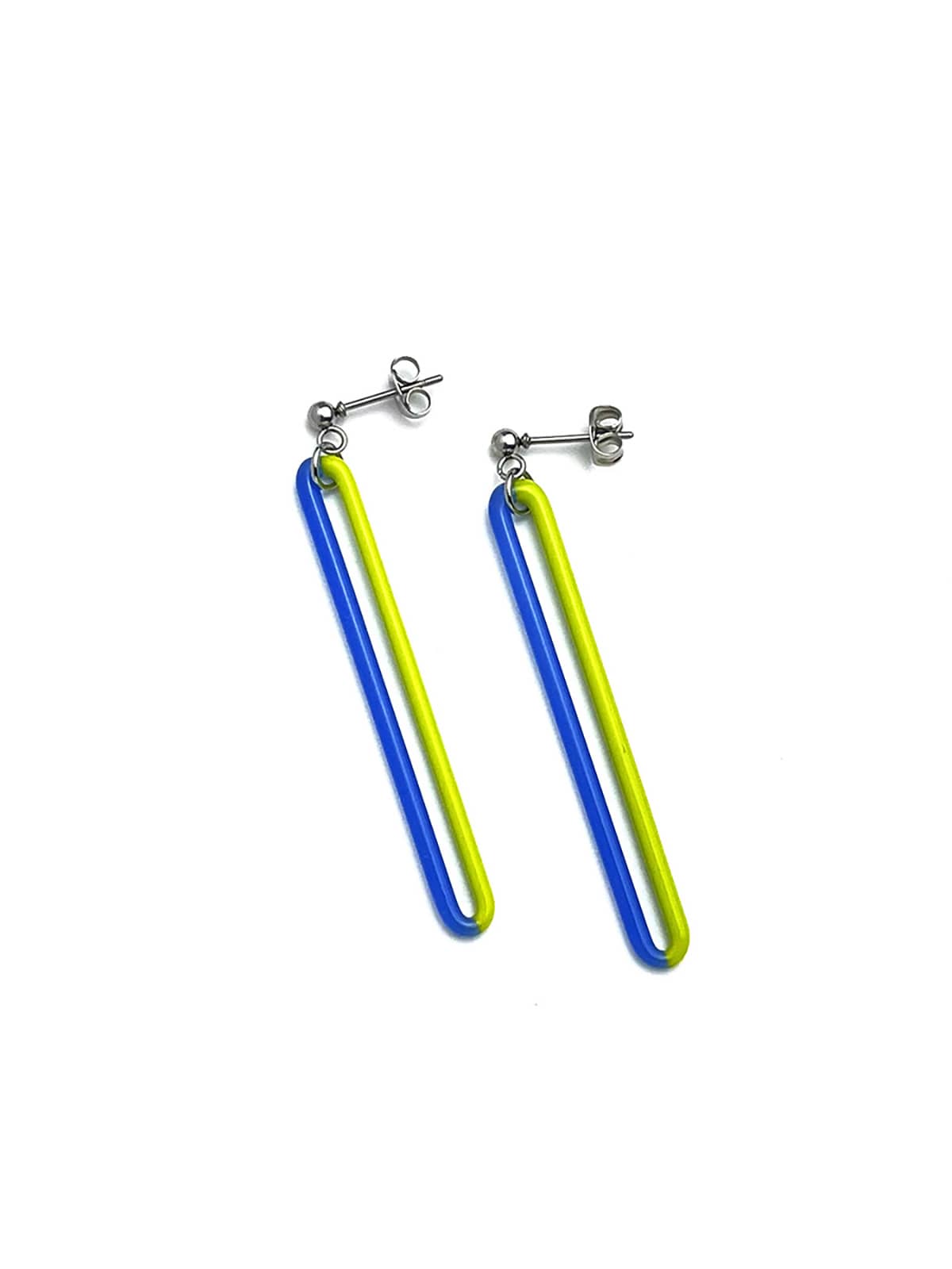 DUO Earrings - Long Green-Blue — 1