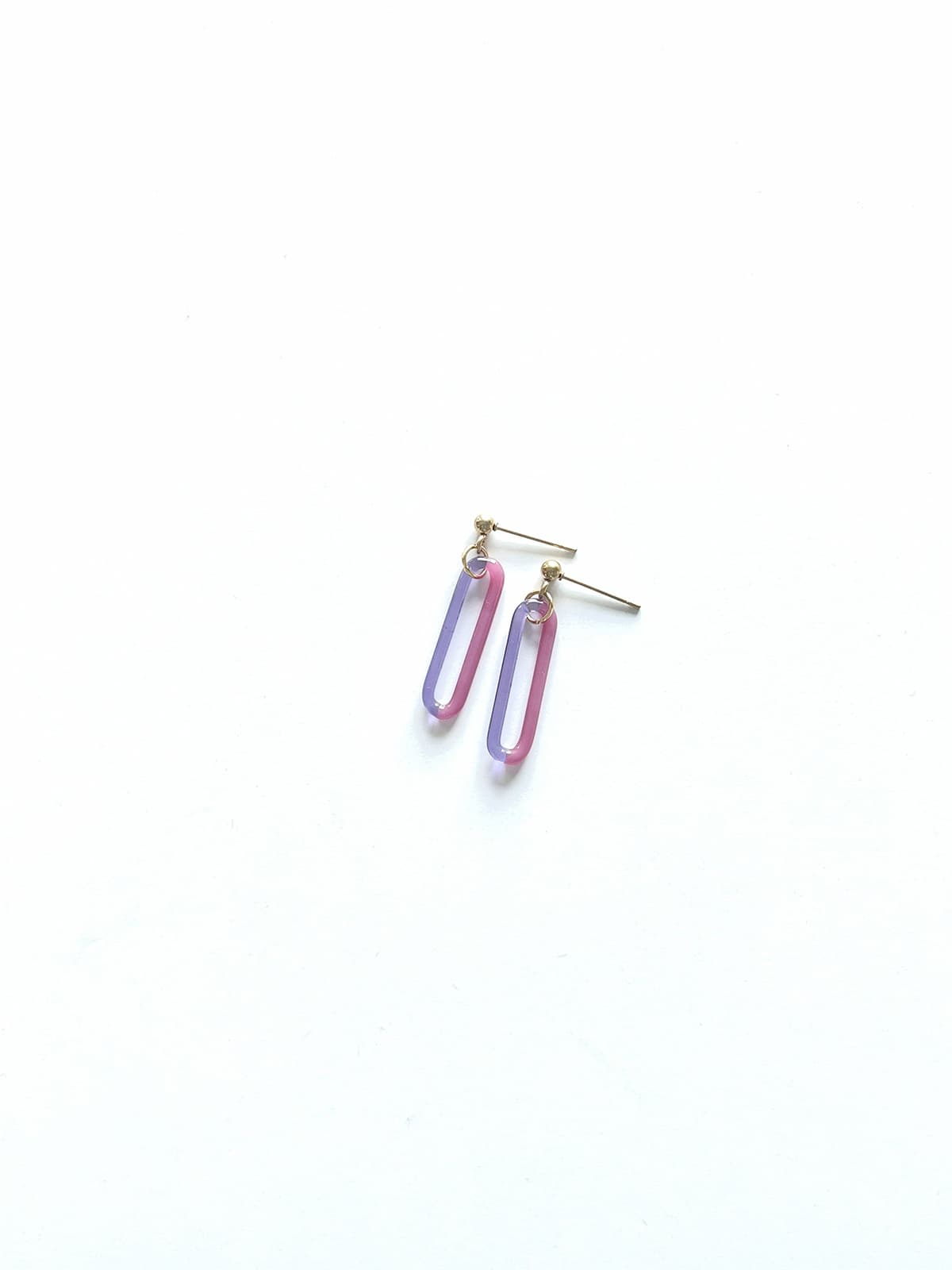 DUO Earrings - Short Purple and Pink — 1