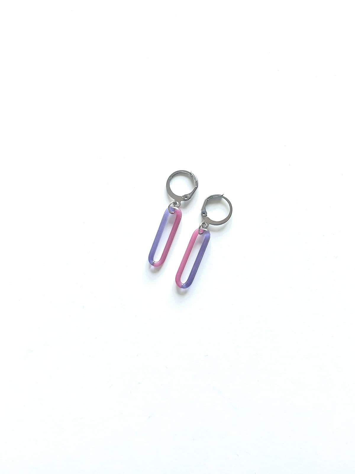 DUO Earrings - Short Purple and Pink — 2