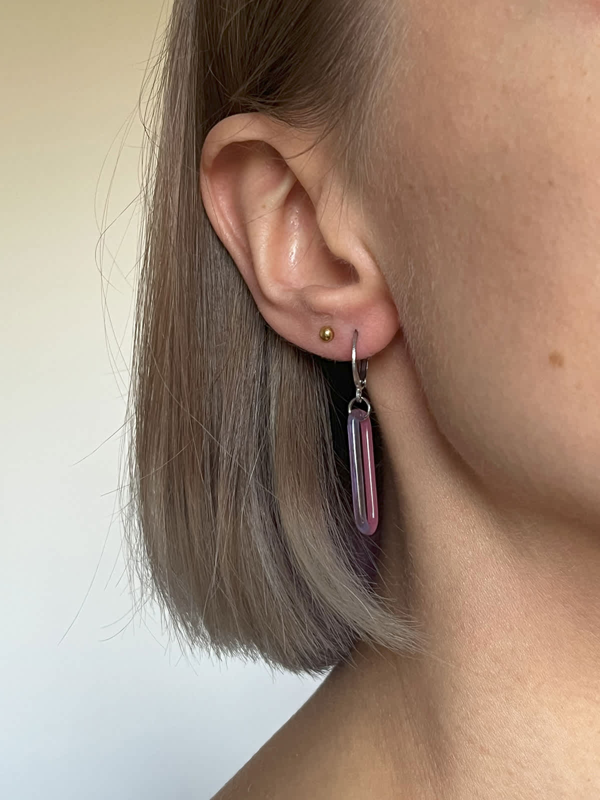 DUO Earrings - Short Purple and Pink — 6