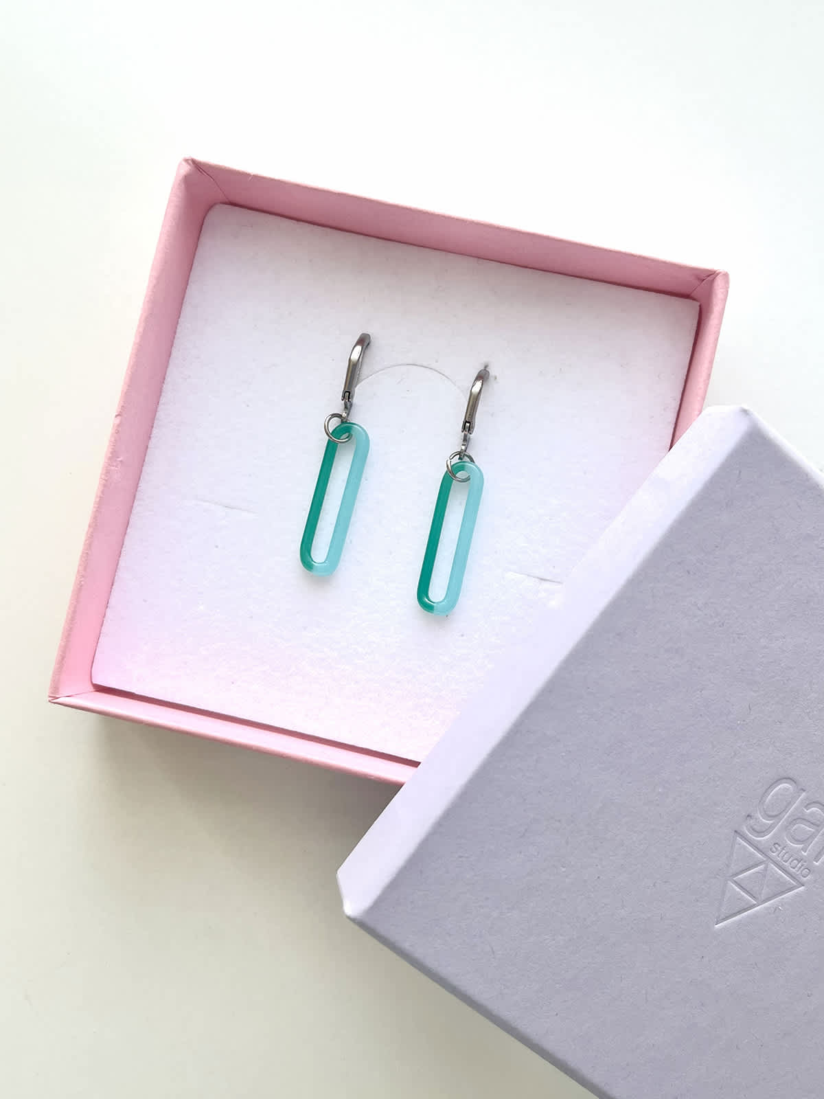 DUO Earrings - Short Turquoise and Blue — 3