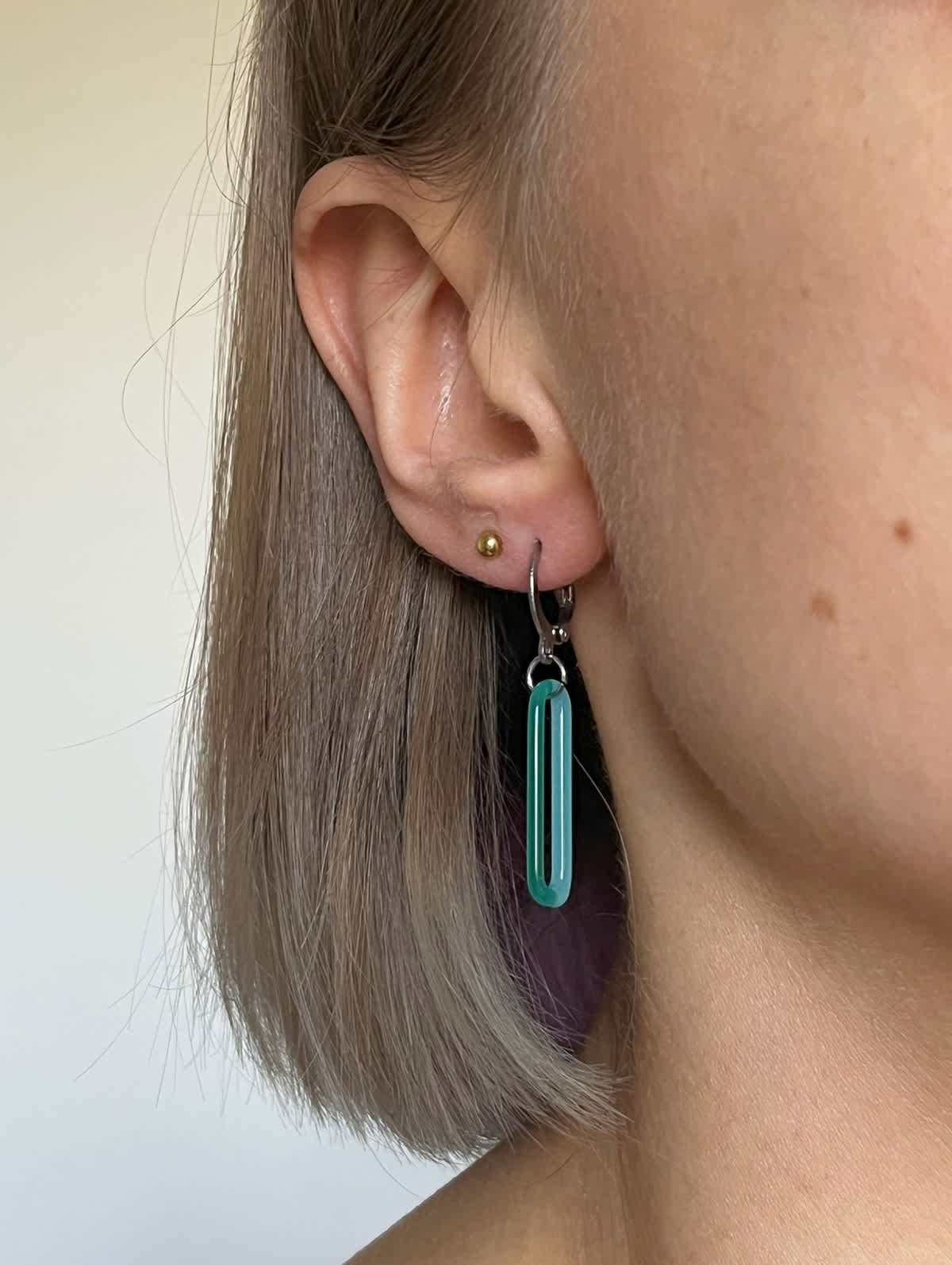 DUO Earrings - Short Turquoise and Blue — 4