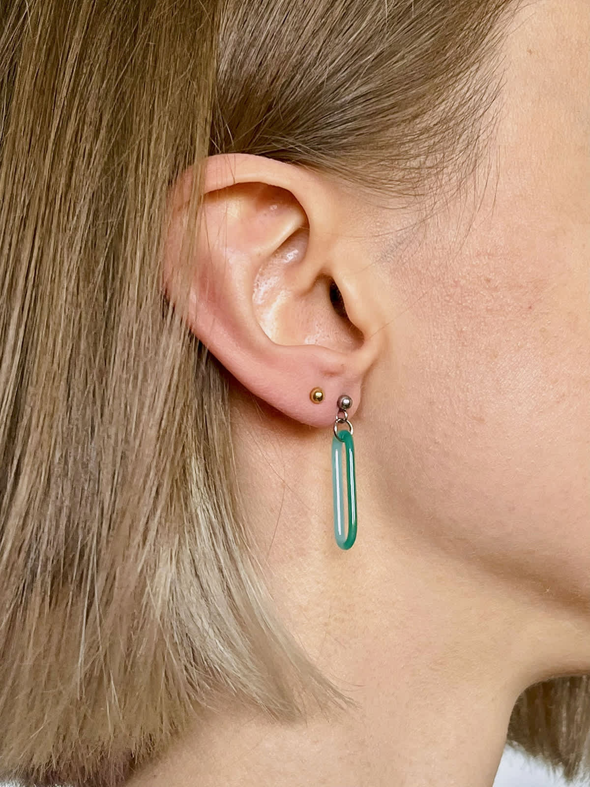 DUO Earrings - Short Turquoise and Blue — 5