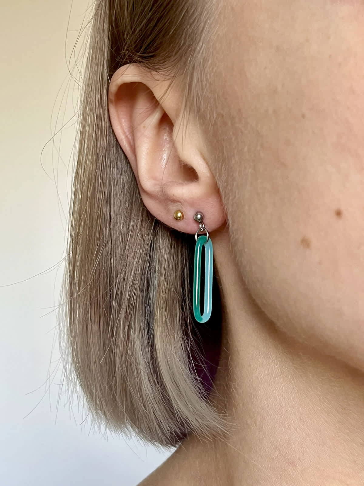 DUO Earrings - Short Turquoise and Blue — 6