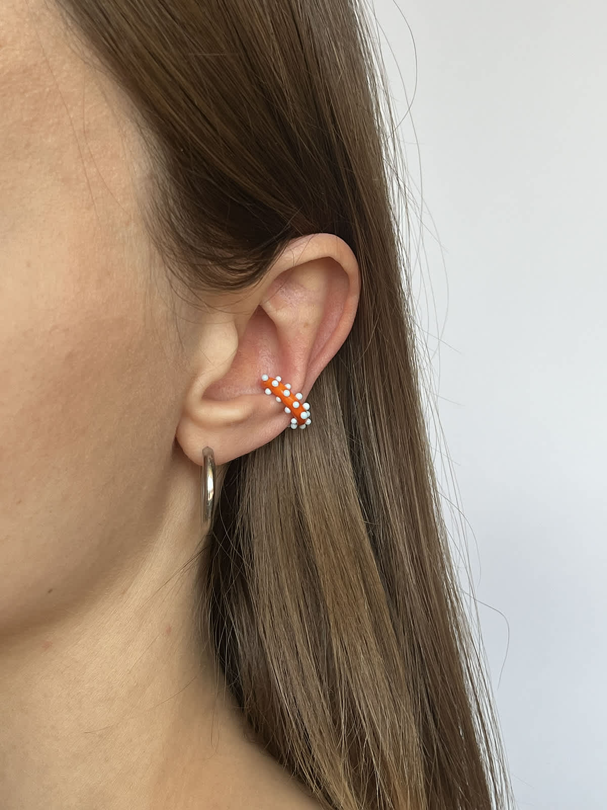 Pixie Ear Cuff - Orange and Blue — 2