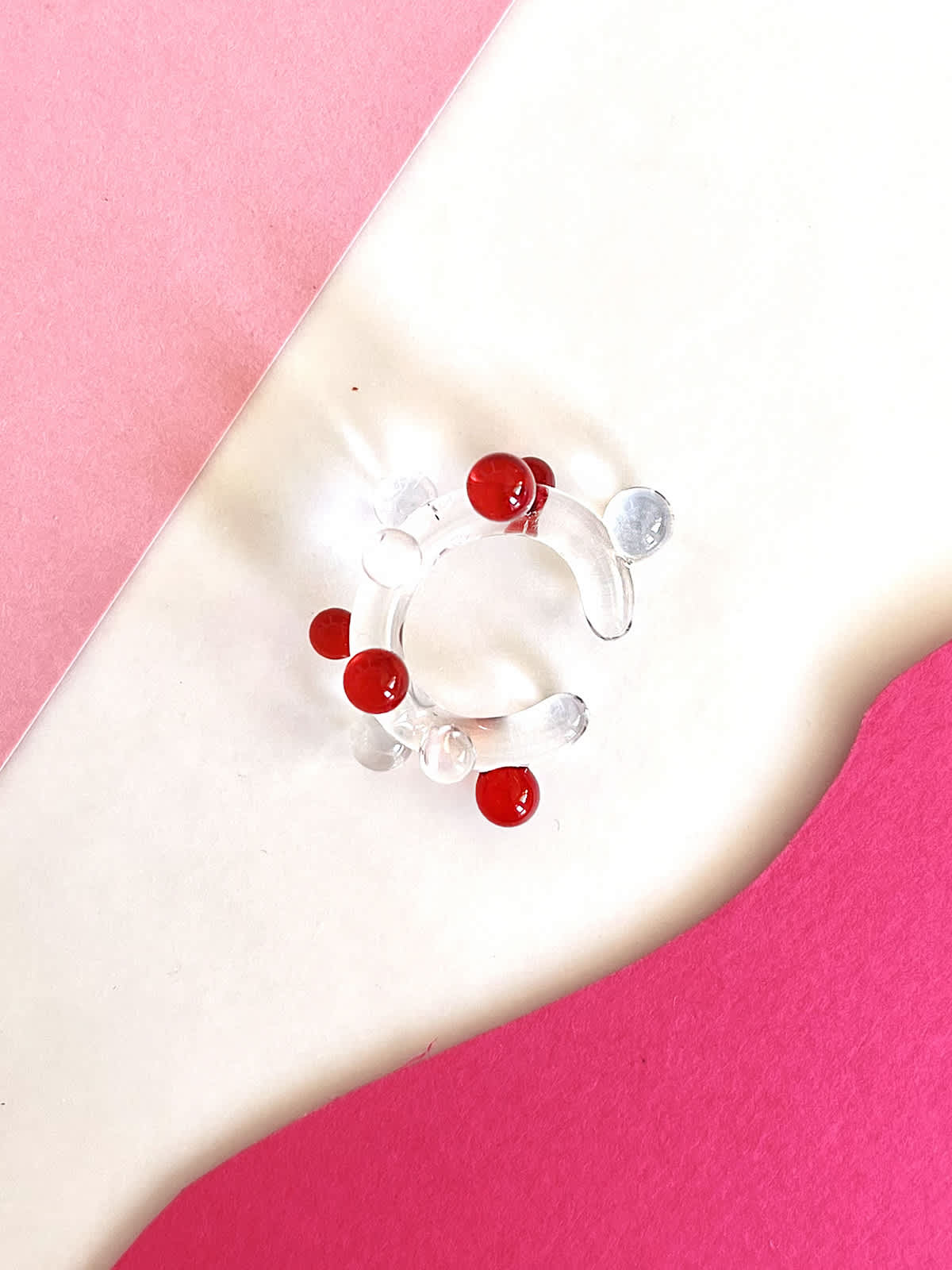 Bubble Ear Cuff - Red — 1