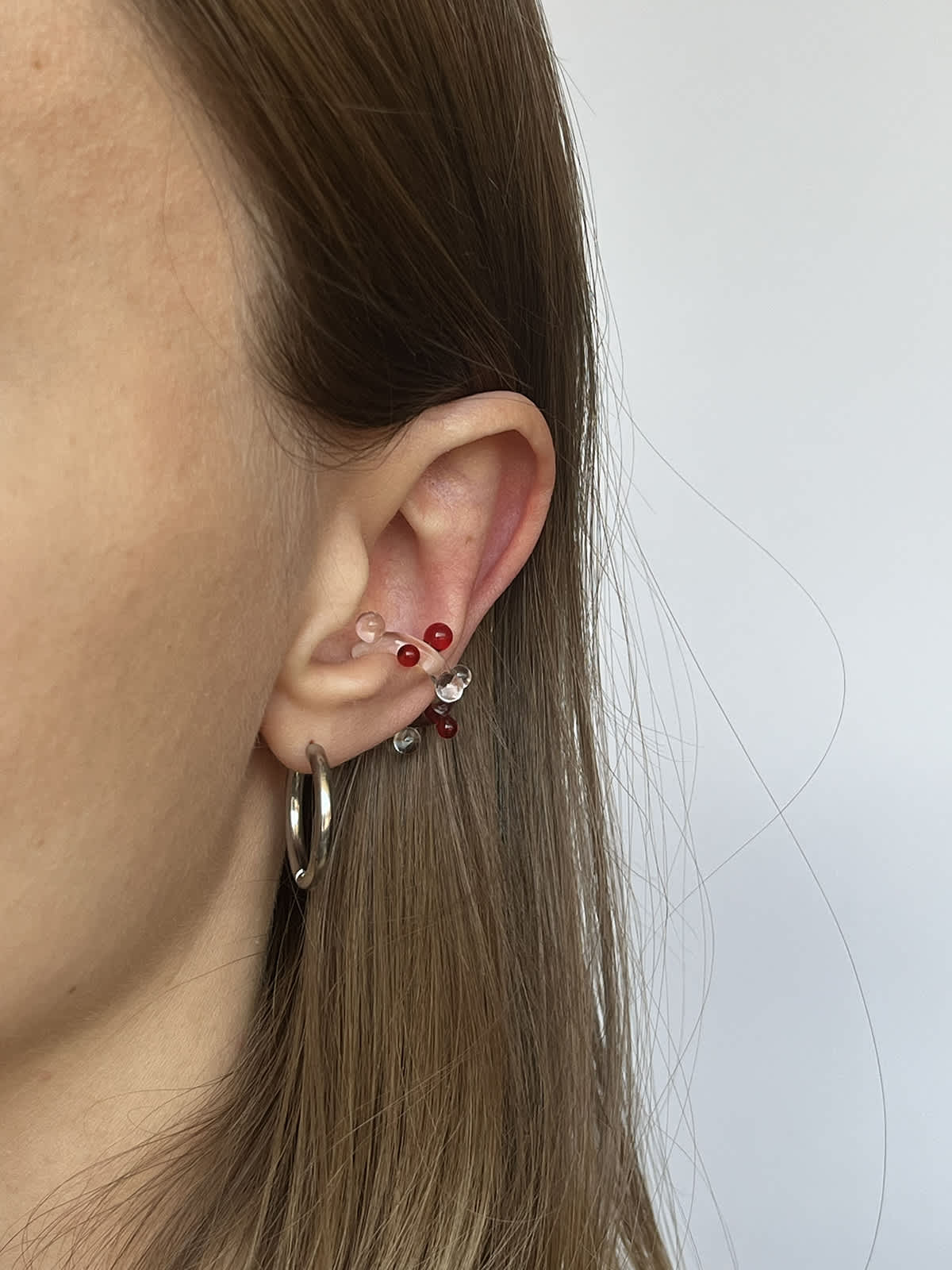 Bubble Ear Cuff - Red — 3