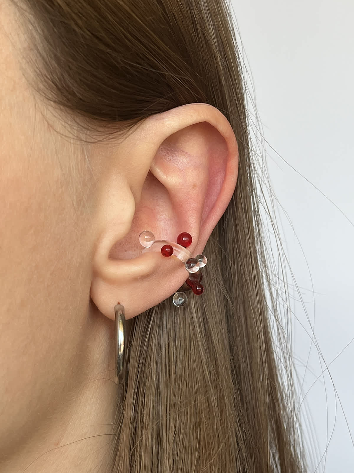 Bubble Ear Cuff - Red — 4