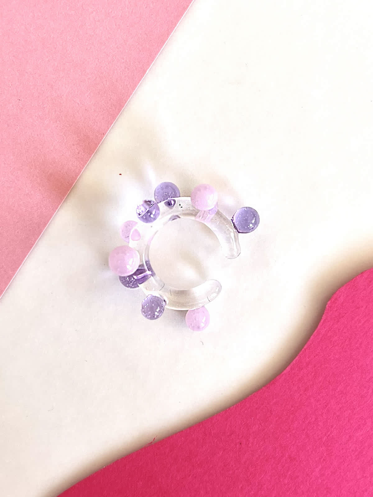 Bubble Ear Cuff - Pink-Purple — 1