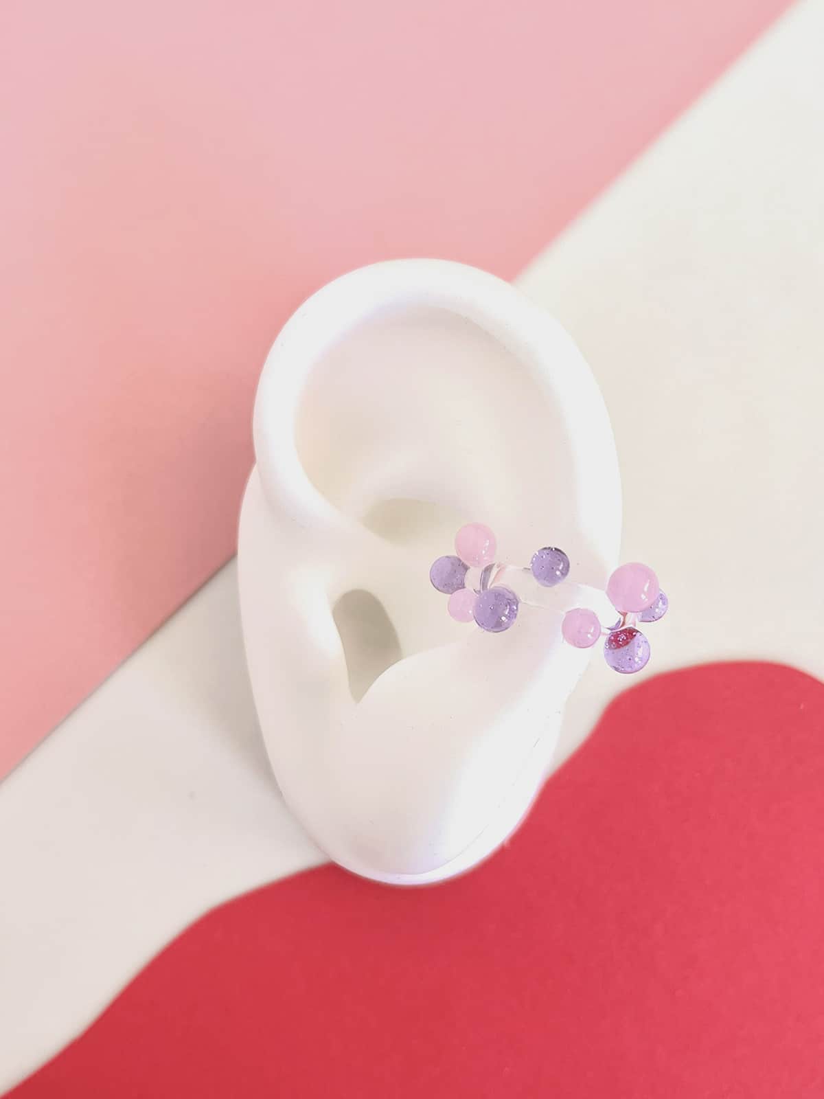 Bubble Ear Cuff - Pink-Purple — 2