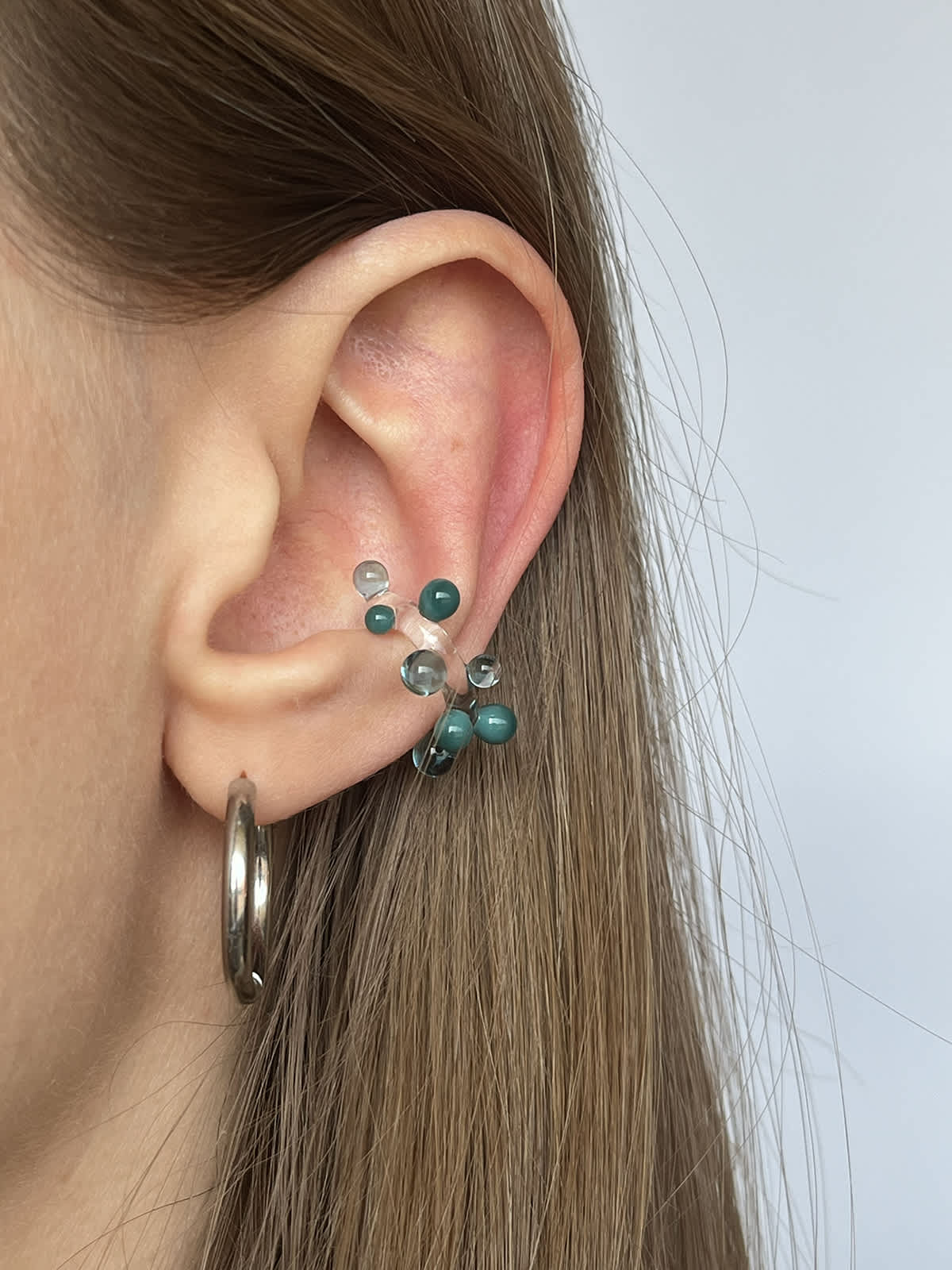 Bubble Ear Cuff - turquoise — 4