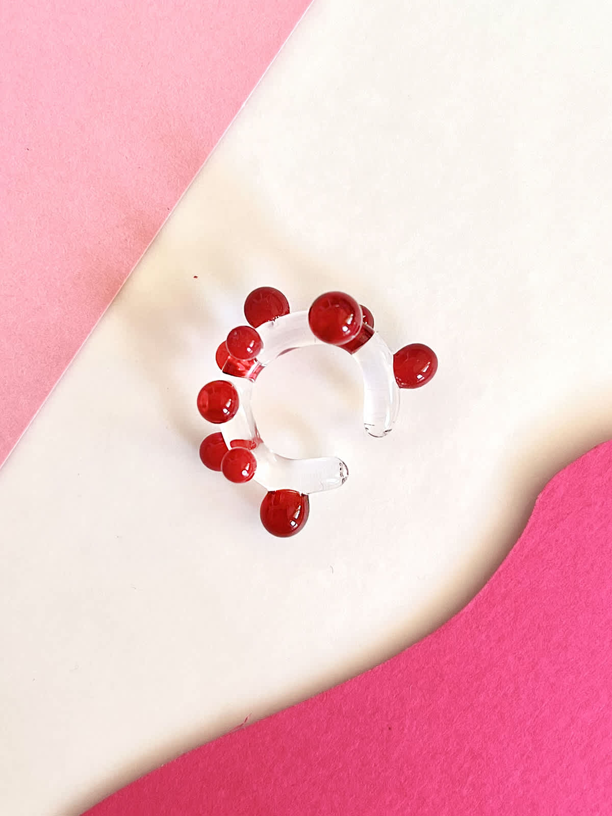 Bubble Ear Cuff - Red — 1