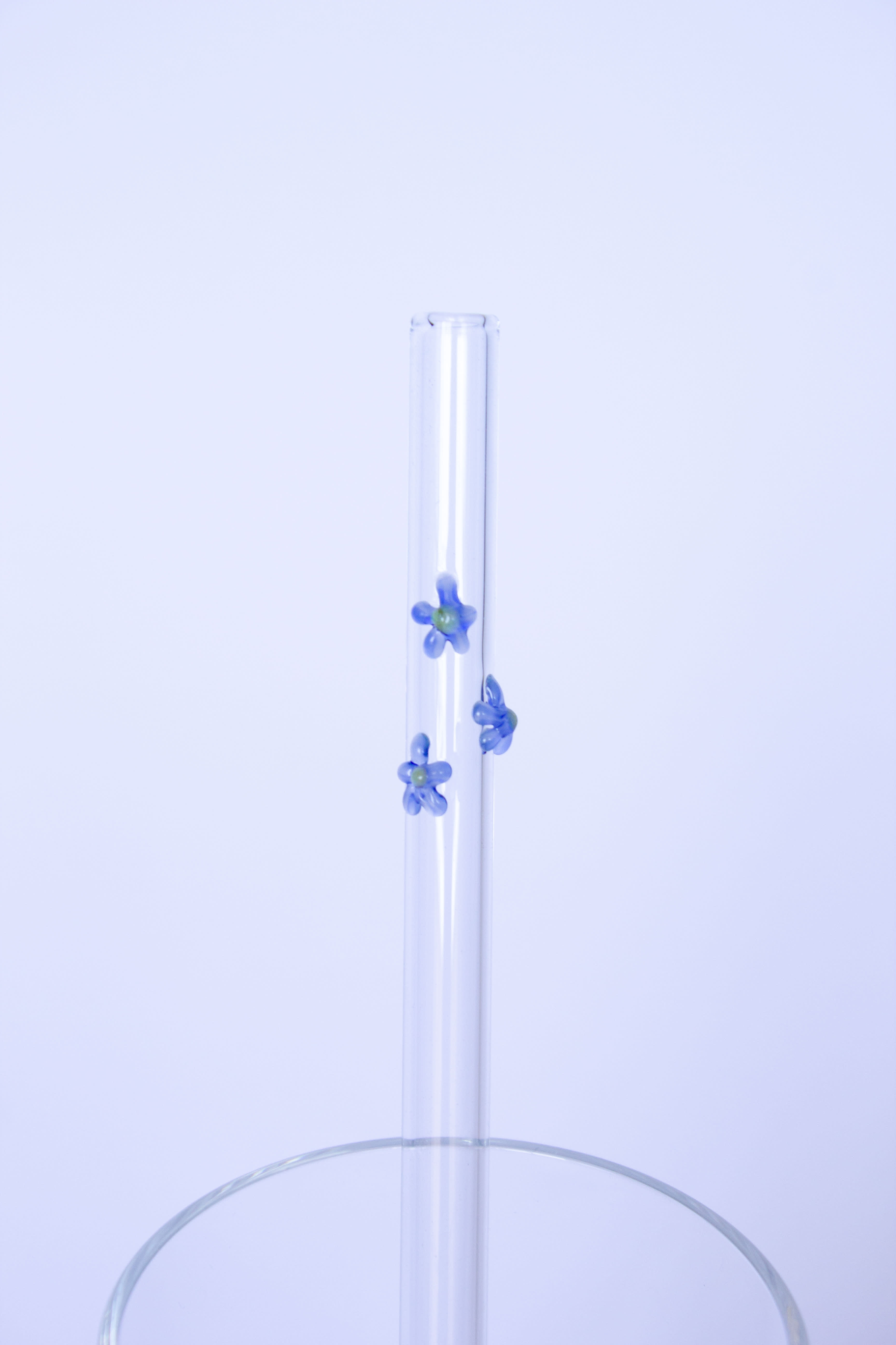 SIP Glass Straw - Clear with Flowers — 1